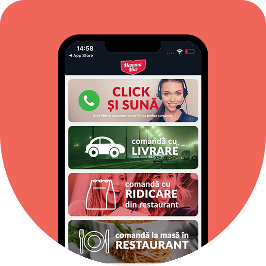 online food ordering system mamma mia app Online food ordering app example: Mamma Mia.