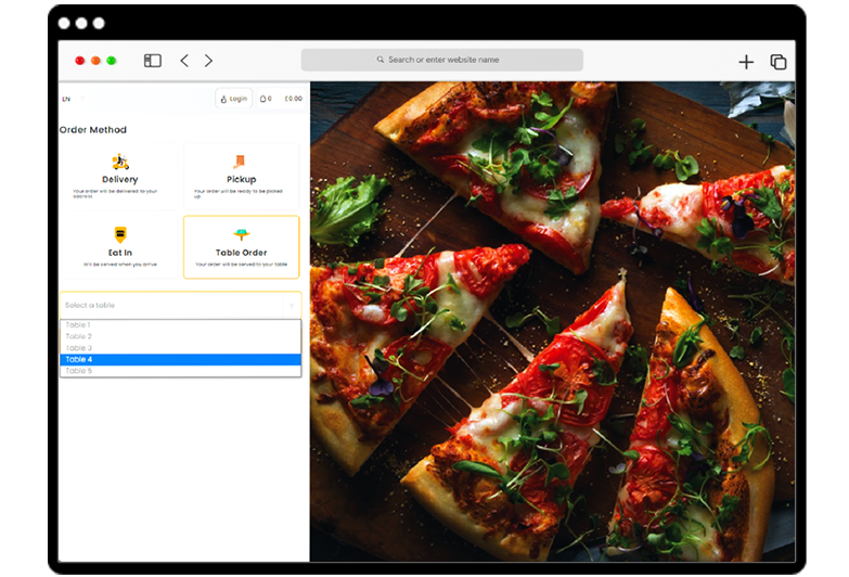 Table orderin system on webpage Table Ordering System on webpage