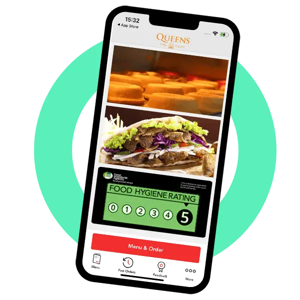 Online food ordering system app example: Queens fish & chips