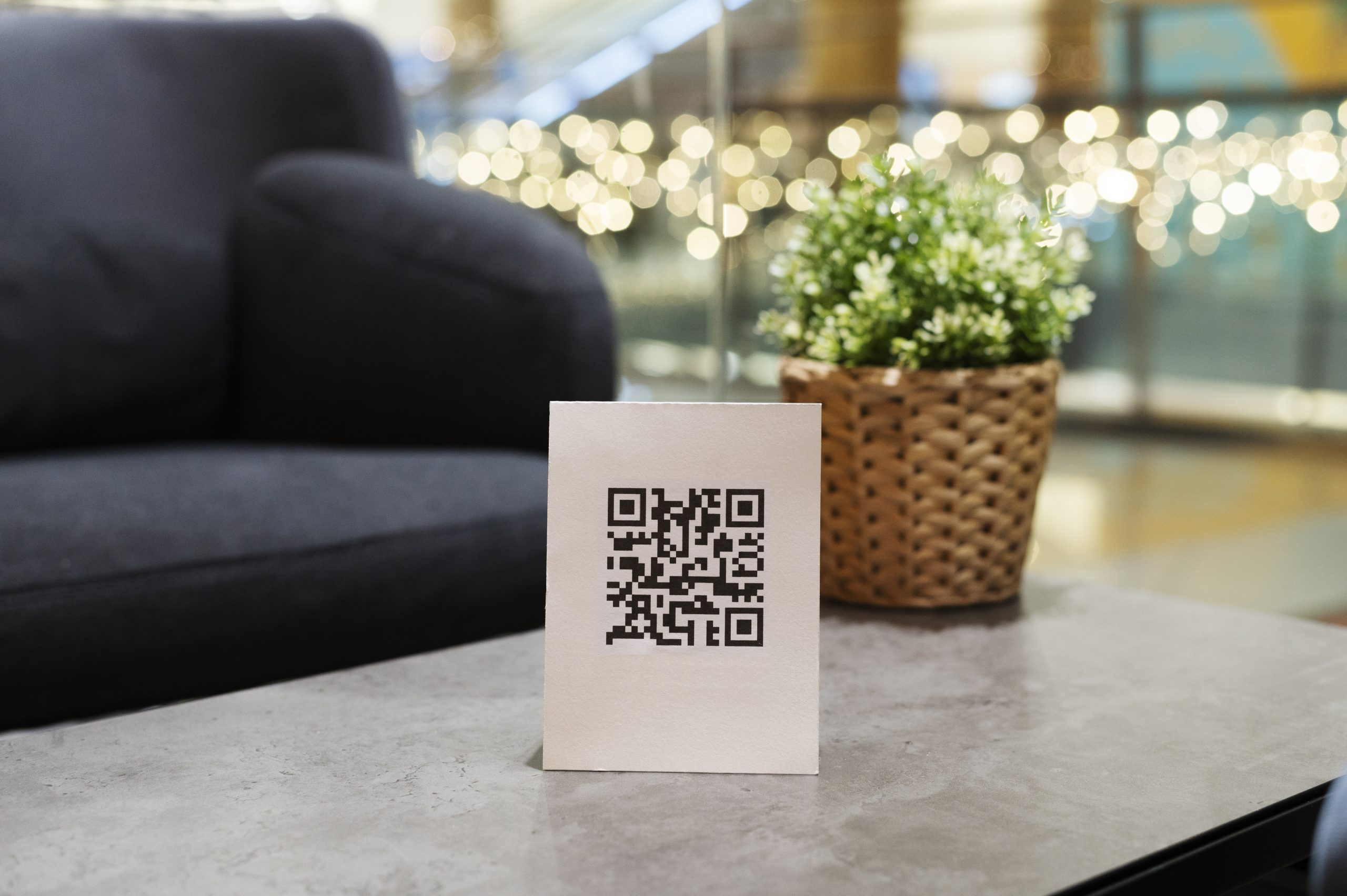 QR code on table